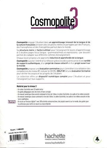 Cosmopolite 3 B1. Méthode de français + version numérique  avec 1 DVD-Rom