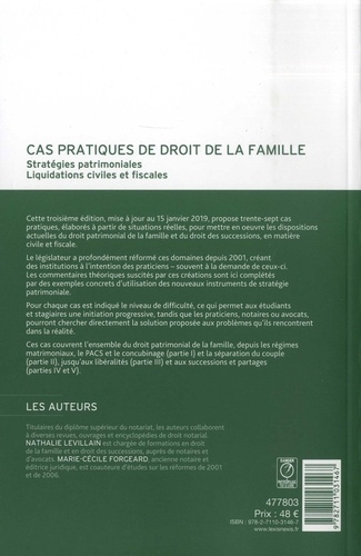 Cas pratiques de droit de la famille. Stratégies patrimoniales, liquidations civiles et fiscales 3e édition