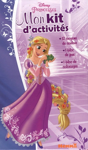 Nathalie Wilkin - Mon kit d'activités Disney Princesses - 12 crayons de couleur, 1 bloc de jeux, 1 bloc de coloriages.