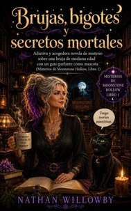 Brujas, bigotes y secretos mortales: Adictiva y acogedora novela de misterio sobre una bruja de mediana edad con un gato parlante como mascota (Misterios de Moonstone Hollow, Libro 1)