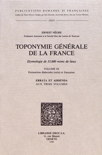 Toponymie générale de la France