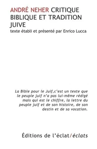 Critique biblique et tradition juive
