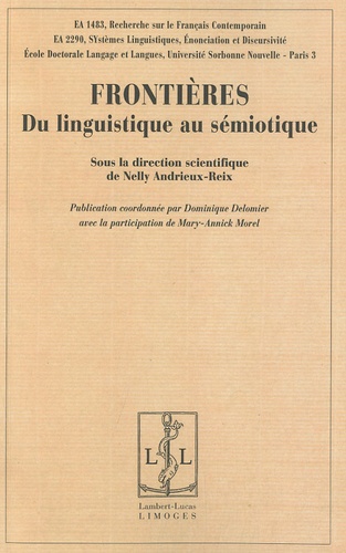 Nelly Andrieux-Reix - Frontières - Du linguistique au sémiotique.