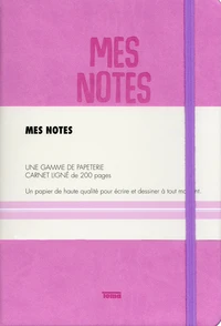 Carnet simili cuir rose