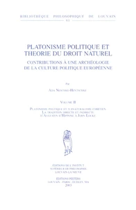 Platonisme politique et théorie du droit naturel