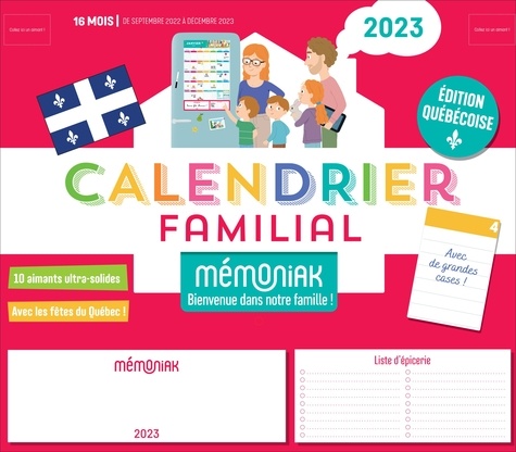 Calendrier Familiale 2023 Calendrier Familial Mémoniak 2023 Spécial... De Nesk - Livre - Decitre