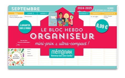 Le Bloc hebdo organiseur mini-prix & ultra-compact  Edition 2024-2025