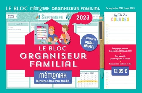 Le Bloc hebdomadaire organiseur familial Mémoniak  Edition 2022-2023