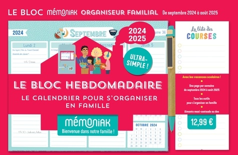 Le bloc hebdomadaire organiseur familial  Edition 2025