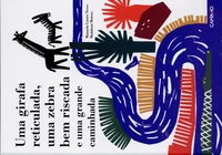 Uma girafa reticulada, uma zebra bem riscada e uma grande caminhada