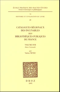 Catalogues régionaux des incunables des bibliothèques publiques de France