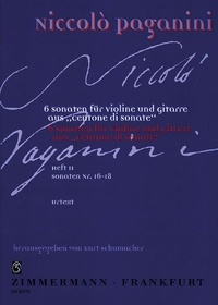 Niccolò Paganini - Paganini-Schumacher Numéro 2 : Six sonates - de "Centone di Sonate". Numéro 2. violin and guitar..