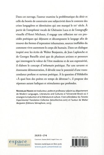 L'inhumain poétique. Ghérasim Luca et Henri Michaux face à la "crise" de l'humain