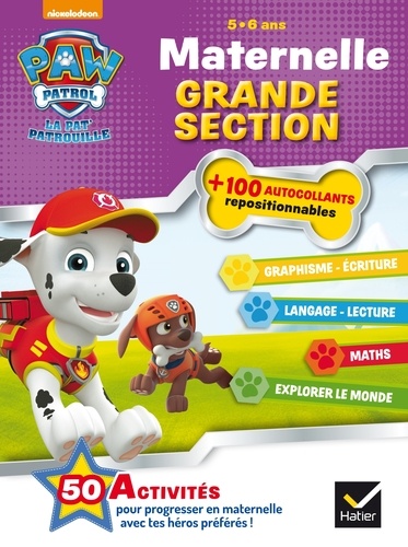  Nickelodeon - Paw Patrol, la Pat' Patrouille maternelle grande section - 100 autocollants repositionnables.