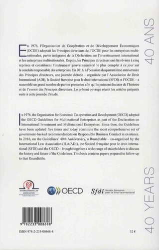 40 ans des lignes directrices de l'OCDE pour les entreprises multinationales