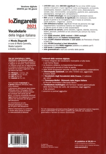 Lo Zingarelli. Versione base. Vocabulario della lingua italiana  Edition 2021