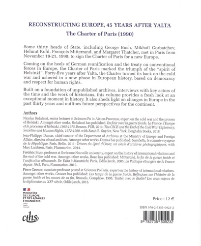 Reconstructing Europe 45 years after Yalta. The Charter of Paris (1990)