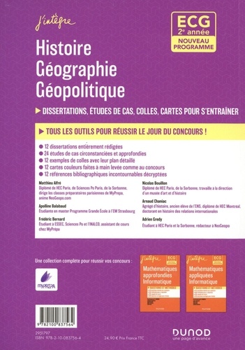 ECG 2e année - Histoire Géographie Géopolitique. Dissertations, études de cas, colles, cartes pour s'entraîner
