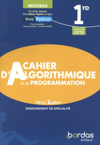 Cahier d'algorithmique et de programmation 1re... de Nicolas Buyle-Bodin -  Grand Format - Livre - Decitre