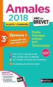 Nicolas Coppens - Annales Epreuve 1, Maths Phyqsique Chimie SVT Technologie 3e - Sujets & corrigés.