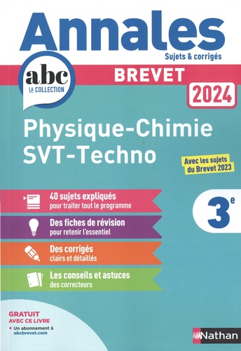 Physique-Chimie, Sciences de la vie et de la terre, Technologie 3e  Edition 2024