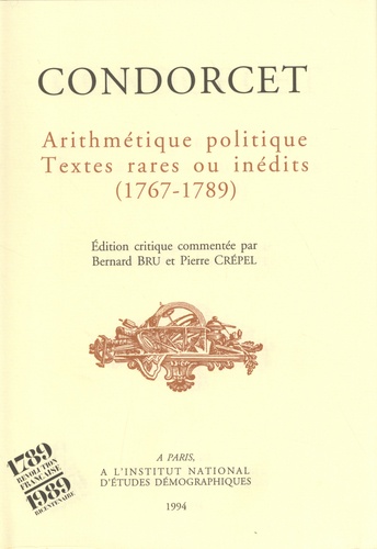 Arithmétique politique. Textes rares ou inédits (1767-1789)