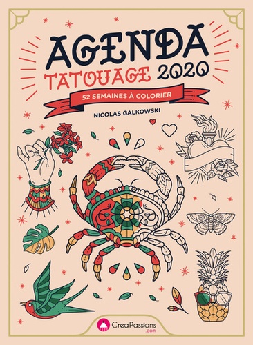Agenda tatouage : 52 semaines à colorier