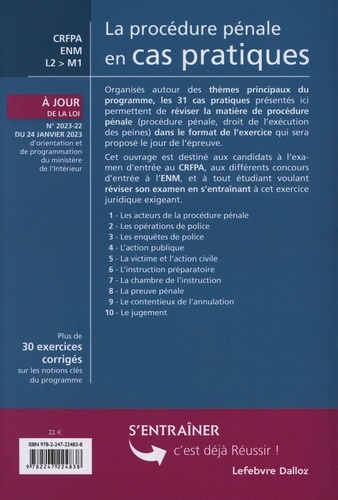 La procédure pénale en cas pratiques. 30 exercices corrigés sur les notions clés du programme 5e édition