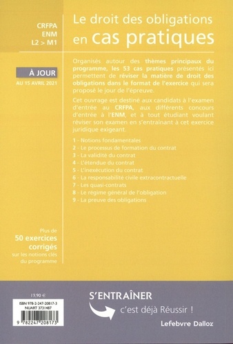 Le droit des obligations en cas pratiques. Plus de 50 exercices corrigés sur les notions clés du programme 2e édition