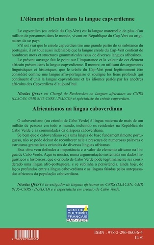 L'élément africain dans la langue capverdienne (variété de Santiago). Edition bilingue français-portugais