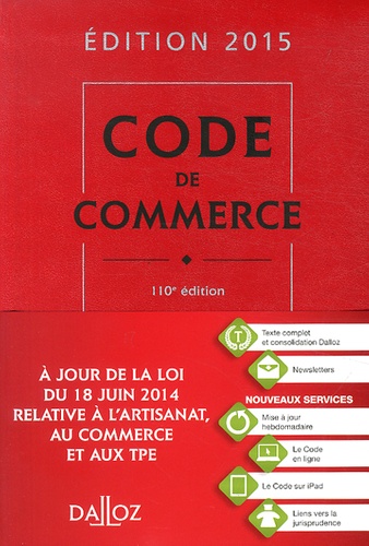 Code de commerce 2015 110e édition