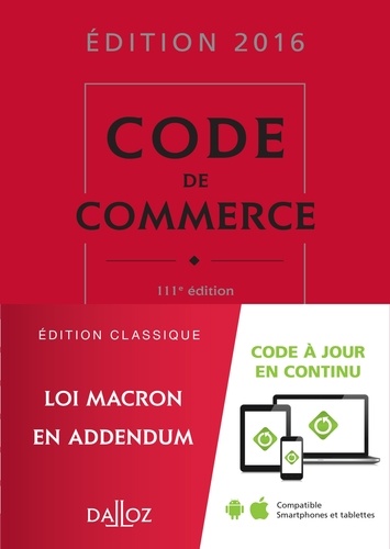 Code de commerce  Edition 2016