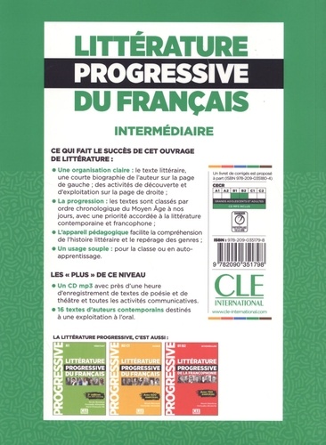 Litterature progressive du français intermédiaire B1 B2 2e édition -  avec 1 CD audio MP3