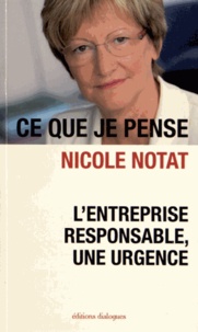 Nicole Notat - L'entreprise responsable, une urgence.