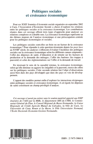 Politiques Sociales Et Croissance Economique. Tome 2, Xxiiemes Journees De L'Association D'Economie Sociale, Caen, 12-13 Septembre 2002