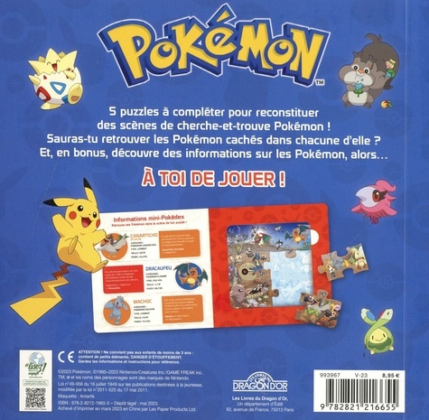 Mon livre puzzle Pokémon. 5 puzzles de 6 pièces