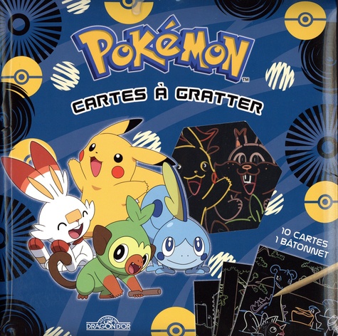 Pokémon Cartes à gratter Pikachu et les starters de Galar. Avec 10 cartes et 1 bâtonnet