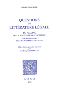 Questions de littératures légale