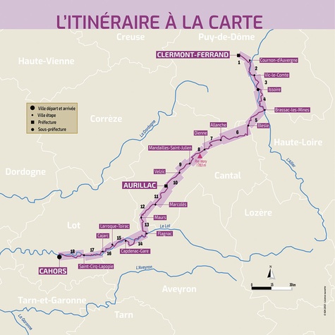 De Clermont-Ferrand à Cahors à vélo. De l'Auvergne au Quercy