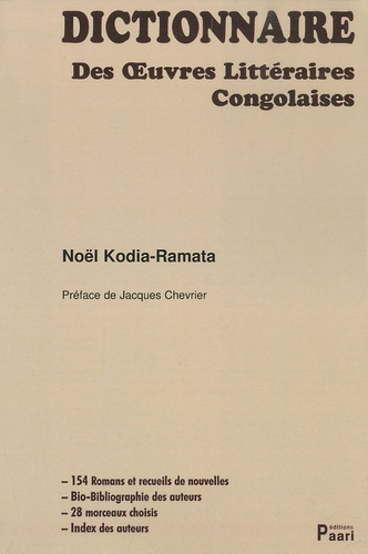 Noël Kodia-Ramata - Dictionnaire des oeuvres littéraires congolaises.