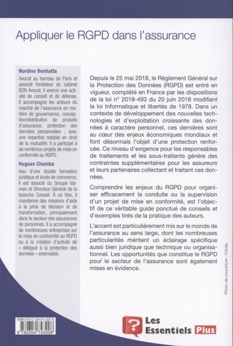 Appliquer Le Rgpd Dans L Assurance Nordine Benhatta Livres Furet Du Nord