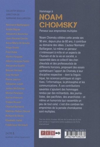 Hommage à Noam Chomsky. Penseur aux empreintes multiples