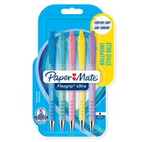 5 stylos à bille Flexgrip Ultra™ Pastel Paper Mate® - Pointe moyenne - Encre noire