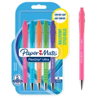 6 stylos-billes Flexgrip Brights rétractable - Bleu