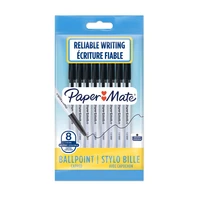 8 stylos-bille Paper Mate 045 - Pointe moyenne (1,0 mm) - Noir