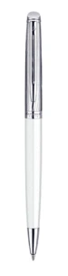 Stylo bille Waterman Hémisphère Deluxe Blanc attributs chromes