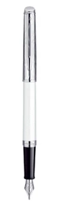 Stylo plume Waterman Hémisphère Deluxe Blanc attributs chromes - plume F