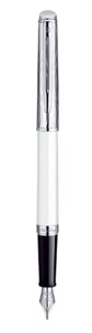 NWL FRANCE SAS - Stylo plume Waterman Hémisphère Deluxe Blanc attributs chromes - plume M