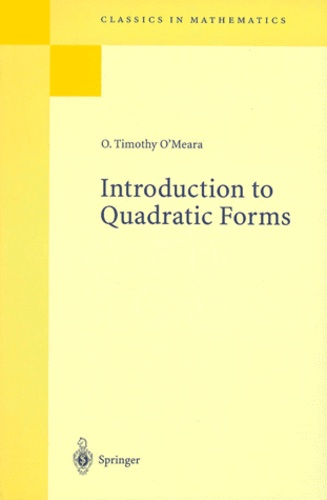O-Timothy O'meara - Introduction To Quadratic Forms.