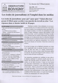  Observatoire Boivigny - Les écoles de journalisme et l'emploi dans les médias.